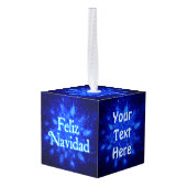 Feliz Navidad - Snowburst Kubus Ornament (Achter hoekig)
