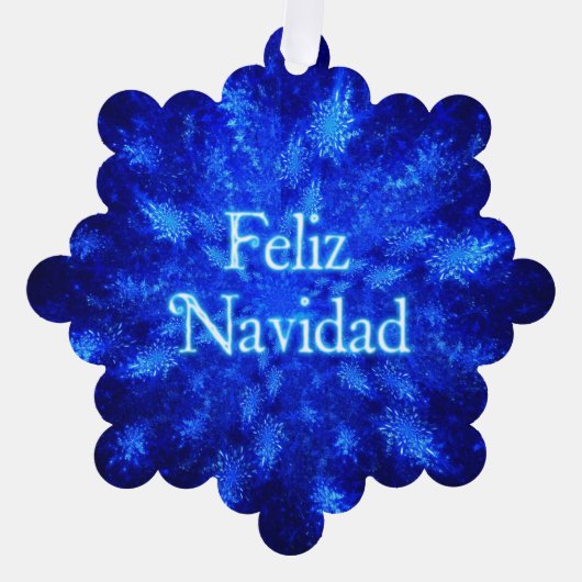Feliz Navidad - Snowburst Ornament Kaart (Voorkant)