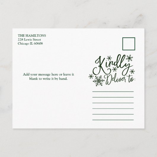 Feliz Navidad Snowflake Rustic 4 Kerstfoto's Briefkaart (Achterkant)