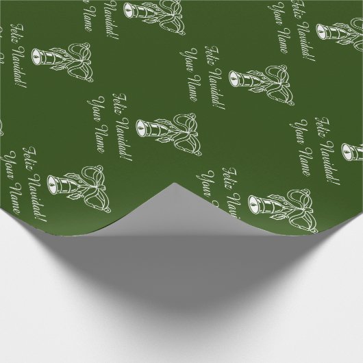 Feliz Navidad Spaans Vrolijk Kerstfeest op maat Cadeaupapier (Hoek)