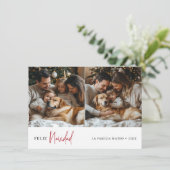 Feliz Navidad Spaanse groene kerstfoto Feestdagenkaart (Staand voorkant)