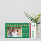 Feliz Navidad Spaanse Kerstkaart (groen) (Staand voorkant)