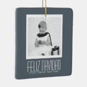 Feliz Navidad Spaanse Kerstmis - Gepersonaliseerd Keramisch Ornament (Rechts)