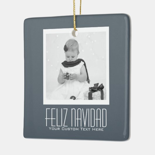 Feliz Navidad Spaanse Kerstmis - Gepersonaliseerd Keramisch Ornament (Links)