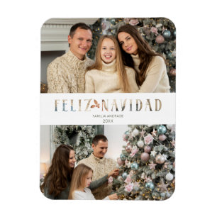 Feliz Navidad Spaanse knip-effect foto Magneet