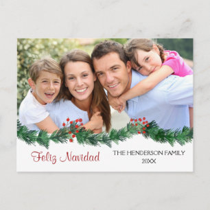 Feliz Navidad Spaanse schrijfkaart Feestdagenkaart