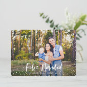 Feliz navidad stars photo carte de vacances (Debout devant)