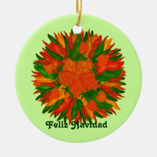 Feliz Navidad Sunny Peppers Keramisch Ornament