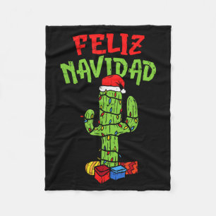 Feliz Navidad T-shirt Mexicaanse Kerst Cactus Kers Fleece Deken