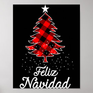 Feliz Navidad T-shirts Familie - Kerstbomen Buff Poster