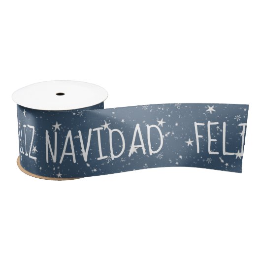 FELIZ NAVIDAD tekst met sterren Lint (Spoel)