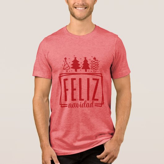 Feliz Navidad  Tri-Blend Shirt (Voorkant)