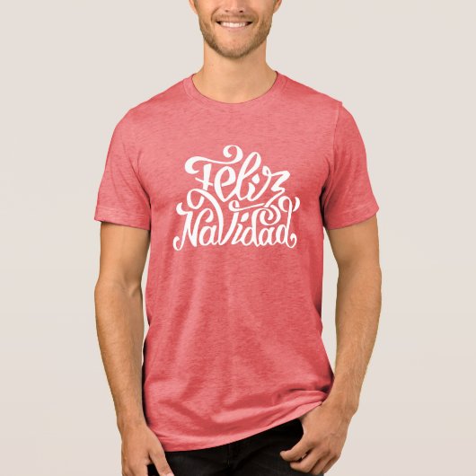 Feliz Navidad Typografie | FEESTDAGEN Tri-Blend Shirt (Voorkant)