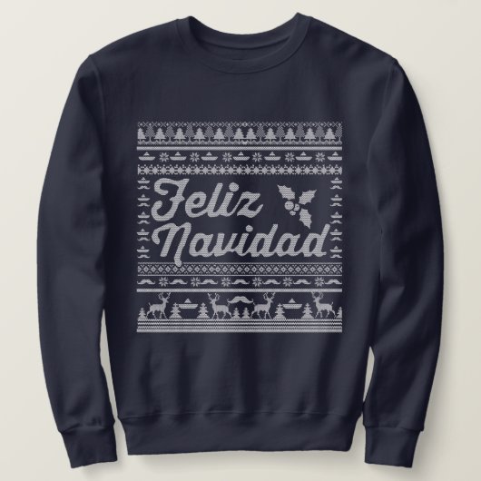 Feliz Navidad Ugly Sweater. Trui (Design voorkant)