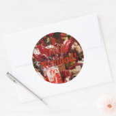 Feliz Navidad. Vrolijk kerstfeest in het Spaans Ronde Sticker (Envelop)