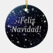 Feliz Navidad. Vrolijk kerstfeest in het Spaans wf Keramisch Ornament (Voorkant)