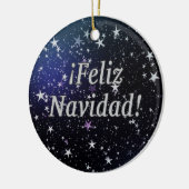 Feliz Navidad. Vrolijk kerstfeest in het Spaans wf Keramisch Ornament (Links)