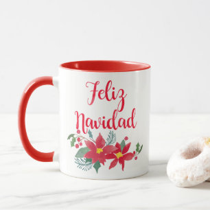 Feliz Navidad Watercolor Mug de Noël