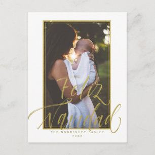 Feliz Navidad White, kerstfoto Briefkaart