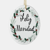 Feliz Navidad Wreath Ornament (Rechts)
