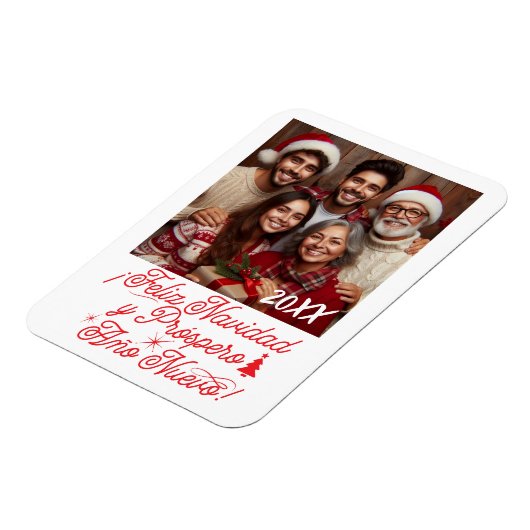Feliz Navidad y Próspero Año Nuevo con Foto Magneet (Linkerzijde)