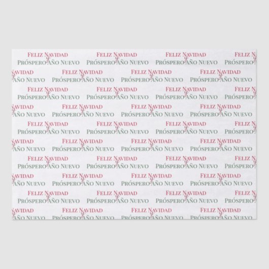 Feliz Navidad y Prospero Año Nuevo Tissuepapier (Voorkant)