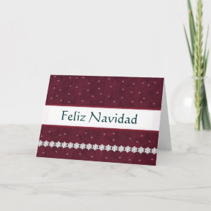 Feliz Navidads Snowflakes MAROON Achtergrond Feestdagen Kaart