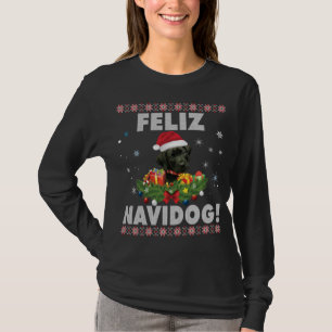 Feliz Navidog Black Labrador Chien moche Sweat Chr