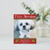 Feliz Navidog Chien Noël Carte photo amusant (Debout devant)