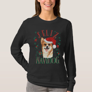 Feliz Navidog Cute Pembroke Welsh Corgi Wearing Ch T-shirt