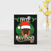 Feliz Navidog German Shepherd Dog Holiday Merry Ch Kaart (Gele Bloem)