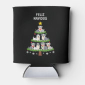 Feliz Navidog Kerst Dog T-Shirt, Grappige Mooie Xm Blikjeskoeler (Voorkant)