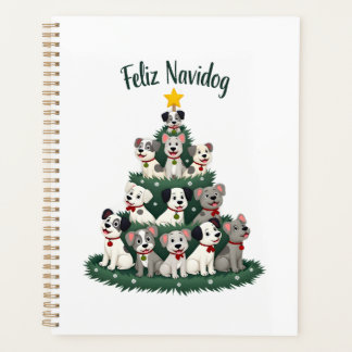 Feliz Navidog Kerstmis Hond T-Shirt, Grappige Scha Planner
