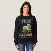 Feliz Navidog Poodle Chien moche Sweat Noël Sa (Devant entier)