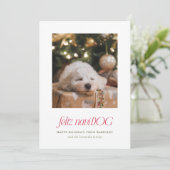 Feliz NaviDog Punny Pet Photo Carte de Noël (Debout devant)