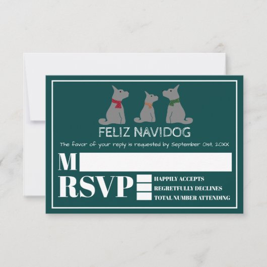 Feliz Navidog, Spaanse kerstpartij RSVP (Voorkant)