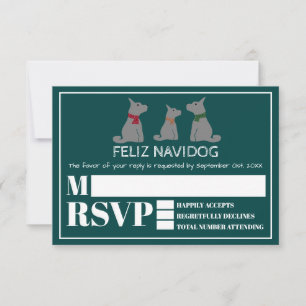 Feliz Navidog, Spaanse kerstpartij RSVP Kaartje