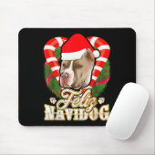 Feliz Navidog Tbull With Santa Claus Hat Ttie Chri Muismat (Met muis)