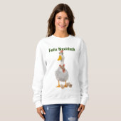 Feliz Naviduck Grappig Eend Kerst Sweatshirt (Voorkant volledig)