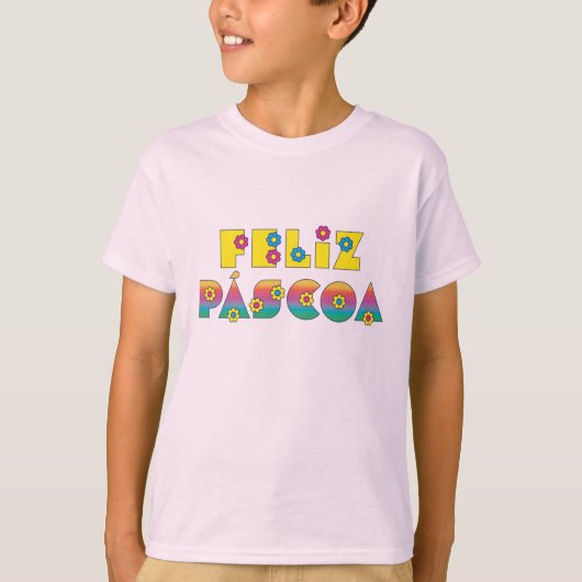 Feliz Páscoa com Flores T-shirt (Voorkant)