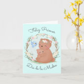 Feliz Primer Dia De La Madre Carte de voeux pliée (Fleur jaune)