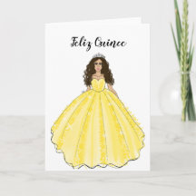 Feliz Quince - Gele Quinceañera Verjaardagskaart