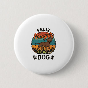 Feliz Stoute Hond Bruine Retro Zon Pootafdrukken Ronde Button 5,7 Cm