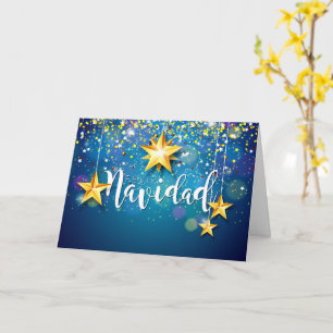 Felize Navidad Gold Stars kerstcadeautje Kaart