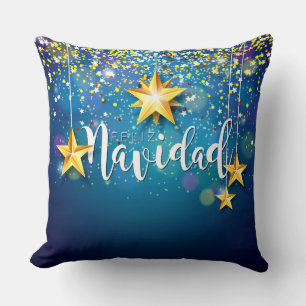 Felize Navidad Gold Stars Kerstmis Kussen