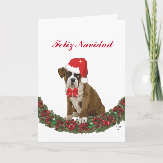 Felize Navidad lindo perro festivo Feestdagen Kaart (Voorkant)