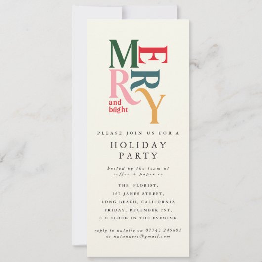 felkleurige feestdag kaart (Voorkant)