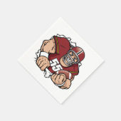 Felle Amerikaanse Football-speler breekt door Servet (Hoek)