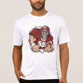 Felle Amerikaanse Football-speler breekt door T-shirt (Voorkant)