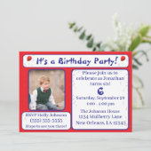 Felle ballonnen & confetti verjaardag kaart (Staand voorkant)